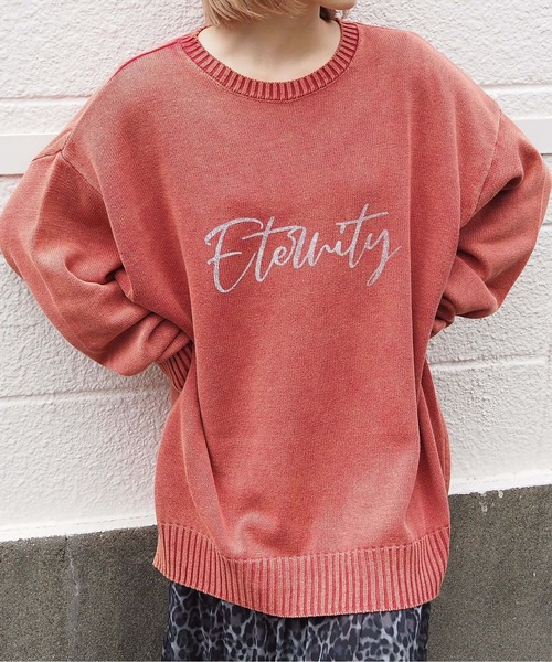 tiptop（ティップトップ）の「【2025AW新色登場】ストーンウォッシュロゴニットプルオーバー（ニット/セーター・レディース・ボルドー/アイボリー/ブラック/ブラック系その他2/ブラック系その他/ブルー系その他/ホワイト系その他/ホワイト系その他2/ブラック系その他3/イエロー系その他・FREE）」の10枚目の写真