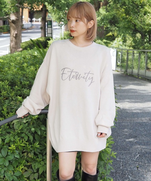 tiptop（ティップトップ）の「【2025AW新色登場】ストーンウォッシュロゴニットプルオーバー（ニット/セーター・レディース・ボルドー/アイボリー/ブラック/ブラック系その他2/ブラック系その他/ブルー系その他/ホワイト系その他/ホワイト系その他2/ブラック系その他3/イエロー系その他・FREE）」の12枚目の写真