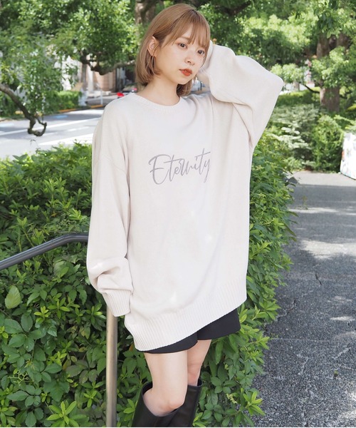 tiptop（ティップトップ）の「【2025AW新色登場】ストーンウォッシュロゴニットプルオーバー（ニット/セーター・レディース・ボルドー/アイボリー/ブラック/ブラック系その他2/ブラック系その他/ブルー系その他/ホワイト系その他/ホワイト系その他2/ブラック系その他3/イエロー系その他・FREE）」の14枚目の写真