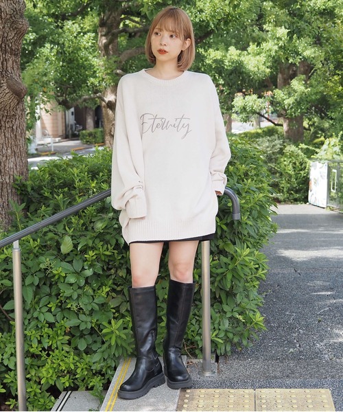 tiptop（ティップトップ）の「【2025AW新色登場】ストーンウォッシュロゴニットプルオーバー（ニット/セーター・レディース・ボルドー/アイボリー/ブラック/ブラック系その他2/ブラック系その他/ブルー系その他/ホワイト系その他/ホワイト系その他2/ブラック系その他3/イエロー系その他・FREE）」の16枚目の写真