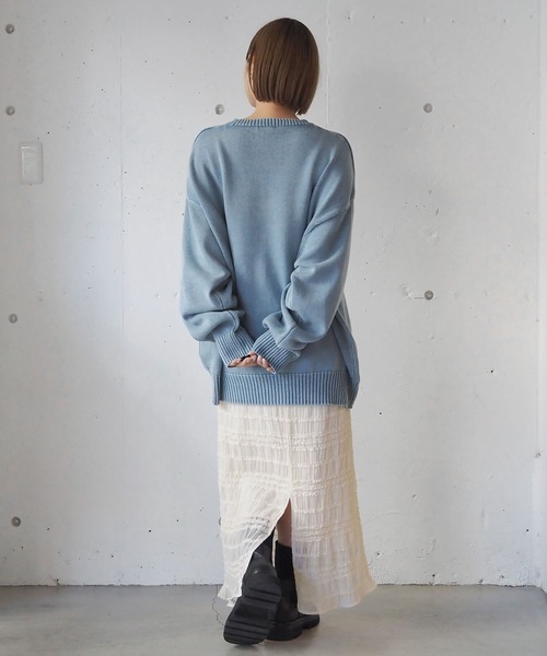 セール】【2025AW新色登場】ストーンウォッシュロゴニットプルオーバー