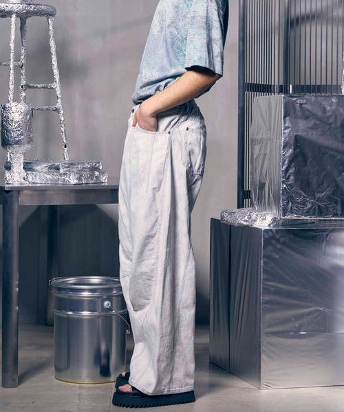 UNISEX》Three-Dimensional Cutting Denim Pants/立体裁断カッティング