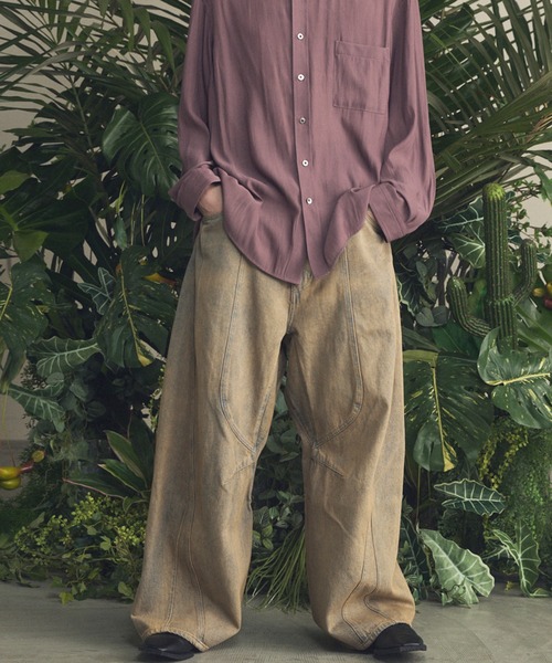 UNISEX》Three-Dimensional Cutting Denim Pants/立体裁断カッティング