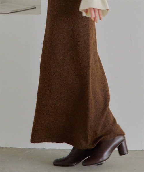 titivate（ティティベイト）の「前後2wayニットキャミソールワンピース（ワンピース・レディース・チャコール/ブラウン/ブルー/ブラック/アイボリー・SP/S/M/L）」の6枚目の写真