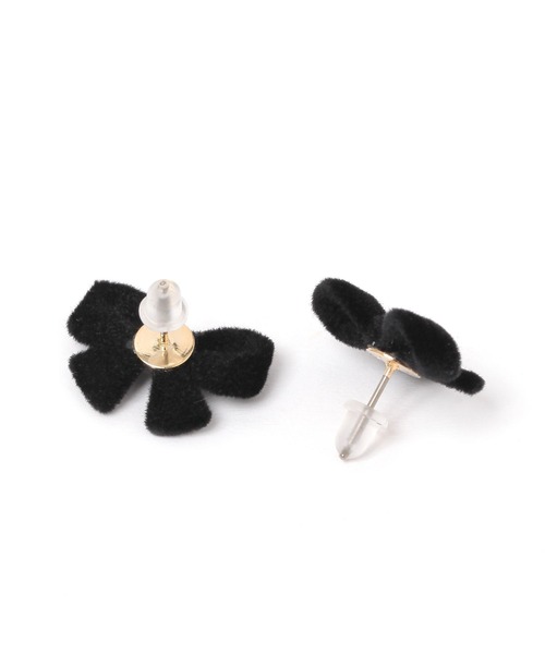 tiny tiny（ティニーティニー）の「モチーフフロッキーピアス[tiny tiny(ティニーティニー)]（ピアス（両耳用）・レディース・ブラック/ホワイト・0）」の3枚目の写真