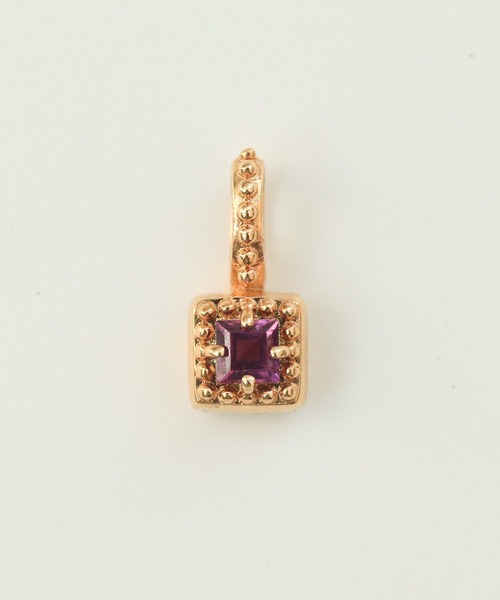 flavor ロードライトガーネット スクエア チャーム silver925（チャーム）｜NOIR DE POUPEE（ノワールドプーペ）