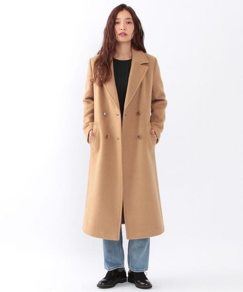 Another Edition（アナザーエディション）の「ロングコート/ AEBC 　W/P LONG CT◆（チェスターコート・レディース・ベージュ/オリーブ・MEDIUM/SMALL）」の7枚目の写真