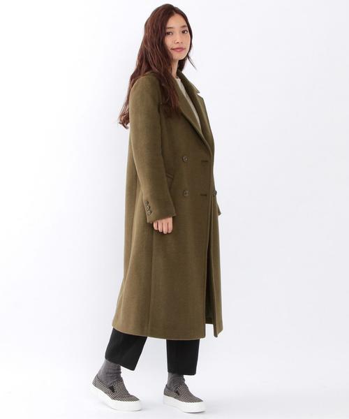Another Edition（アナザーエディション）の「ロングコート/ AEBC 　W/P LONG CT◆（チェスターコート・レディース・ベージュ/オリーブ・MEDIUM/SMALL）」の18枚目の写真