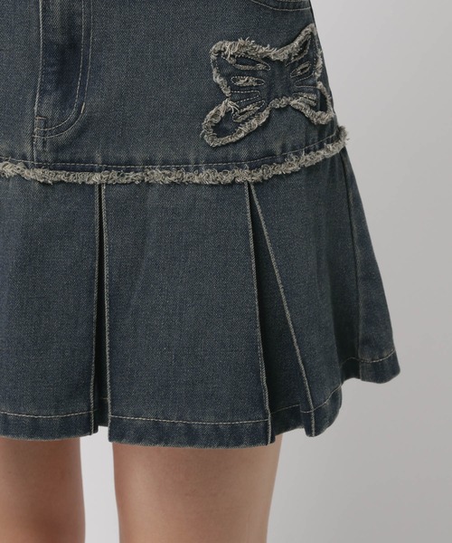 3.3 Field Trip （3.3フィールドトリップ）の「3.3 Field Trip／リボンプリーツスカート（デニムスカート・レディース・ブルー/ブラック・FREE）」の20枚目の写真