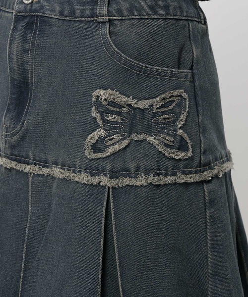 3.3 Field Trip （3.3フィールドトリップ）の「3.3 Field Trip／リボンプリーツスカート（デニムスカート・レディース・ブルー/ブラック・FREE）」の21枚目の写真