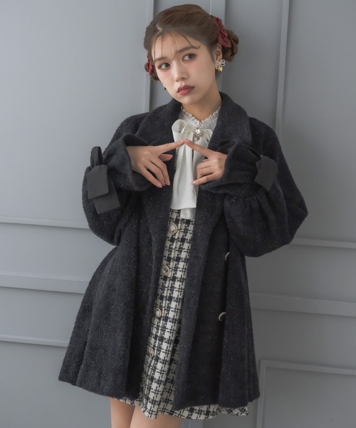 新色入荷】ラメシャギーAラインコート（その他アウター）｜couture BY