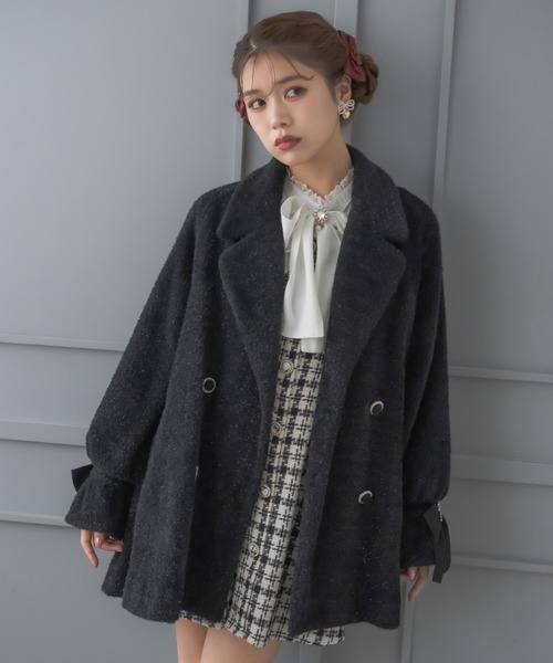 新色入荷】ラメシャギーAラインコート（その他アウター）｜couture BY