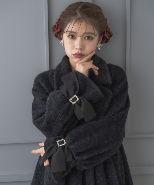 ラメシャギーAラインコート 新色入荷】ラメシャギーAラインコート（その他アウター）｜couture BY