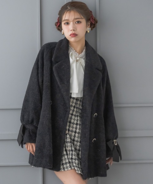 新色入荷】ラメシャギーAラインコート（その他アウター）｜couture BY