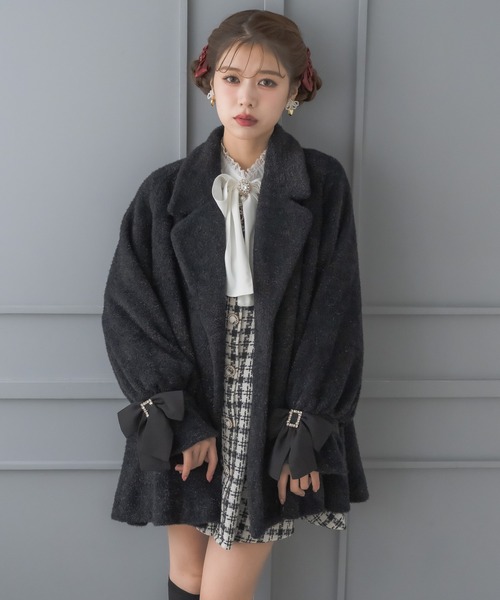 新色入荷】ラメシャギーAラインコート（その他アウター）｜couture BY