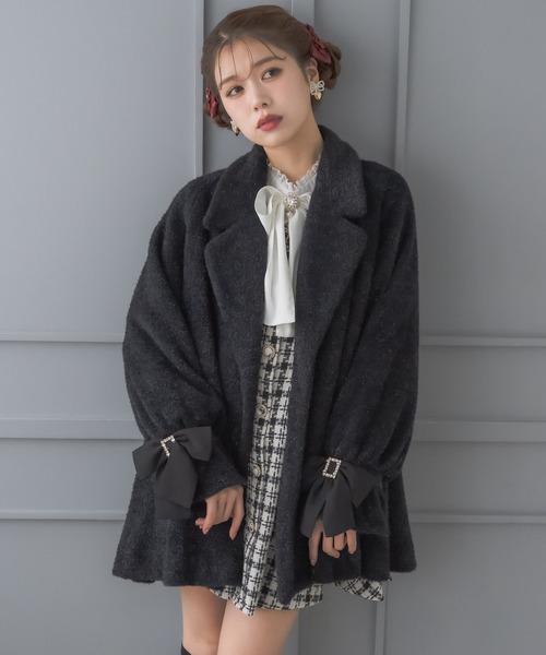 ラメシャギーAラインコート 新色入荷】ラメシャギーAラインコート（その他アウター