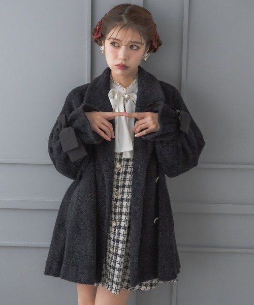 新色入荷】ラメシャギーAラインコート（その他アウター）｜couture BY