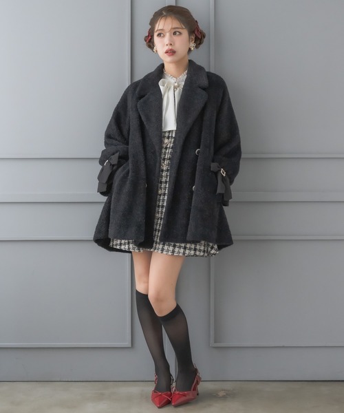 新色入荷】ラメシャギーAラインコート（その他アウター）｜couture BY