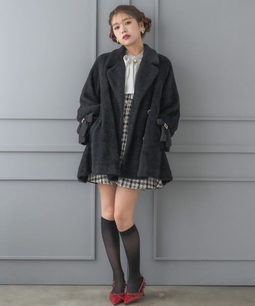 新色入荷】ラメシャギーAラインコート（その他アウター）｜couture BY