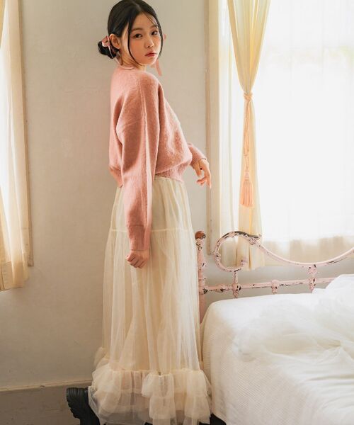 ems excite（エムズエキサイト）の「ハートロゴ起毛NTPO（ニット/セーター・レディース・ピンク/ナチュラル/ブルー・FREE）」の6枚目の写真