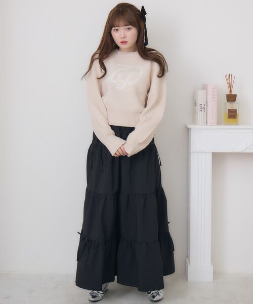 ems excite（エムズエキサイト）の「ハートロゴ起毛NTPO（ニット/セーター・レディース・ピンク/ナチュラル/ブルー・FREE）」の9枚目の写真