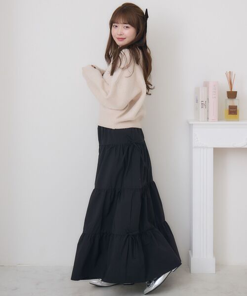 ems excite（エムズエキサイト）の「ハートロゴ起毛NTPO（ニット/セーター・レディース・ピンク/ナチュラル/ブルー・FREE）」の11枚目の写真