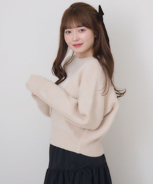 ems excite（エムズエキサイト）の「ハートロゴ起毛NTPO（ニット/セーター・レディース・ピンク/ナチュラル/ブルー・FREE）」の15枚目の写真