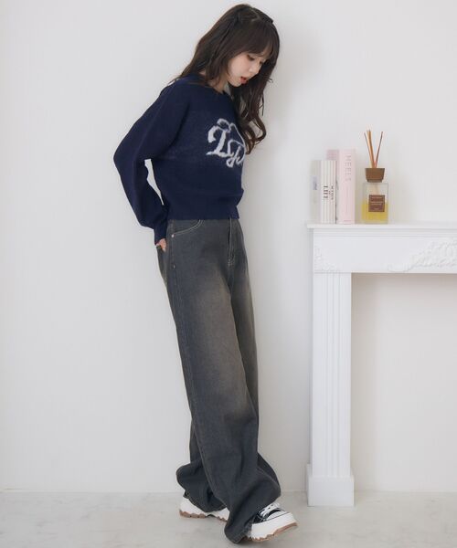 ems excite（エムズエキサイト）の「ハートロゴ起毛NTPO（ニット/セーター・レディース・ピンク/ナチュラル/ブルー・FREE）」の18枚目の写真