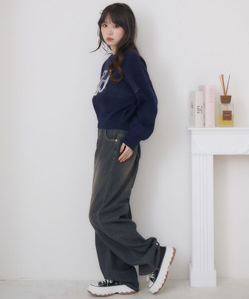 ems excite（エムズエキサイト）の「ハートロゴ起毛NTPO（ニット/セーター・レディース・ピンク/ナチュラル/ブルー・FREE）」の19枚目の写真