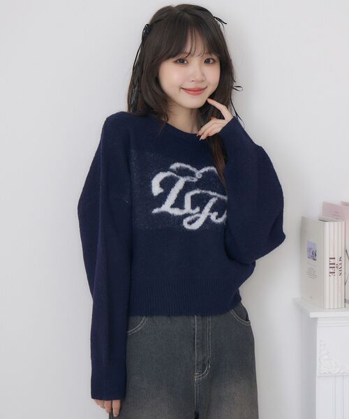 ems excite（エムズエキサイト）の「ハートロゴ起毛NTPO（ニット/セーター・レディース・ピンク/ナチュラル/ブルー・FREE）」の21枚目の写真