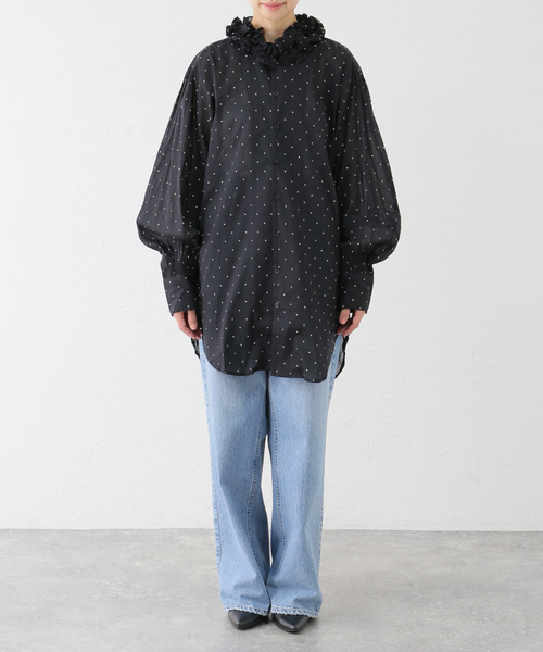 【セール】crinkle crinkle crinkle frill collar blouse CC-3025（シャツ/ブラウス）｜SLOBE IENA（スローブイエナ）