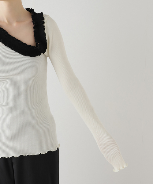 EDIT. FOR LULU(エディットフォールル)の「【OPERA SPORT/オペラスポーツ】フリルトップ(Tシャツ/カットソー・レディース・ホワイト・SMALL)」の14枚目の写真