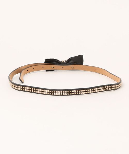 SPIGA（スピーガ）の「ｽﾀｯｽﾞ付ﾘﾎﾞﾝBLT（ベルト・レディース・ブラック/ベージュ/ホワイト・FREE）」の4枚目の写真