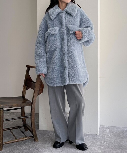 fredy emue(フレディエミュ)の「【WEB限定】【JAKKE/ジャッキー】DAME SHACKET COAT(ダッフルコート・レディース・カーキ/サックスブルー・38)」の7枚目の写真