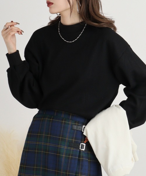 spiritoso(スピリトーゾ)の「spiritoso サーマルシンプルカットソー(Tシャツ/カットソー・レディース・ベージュ/ブラック/モカ/カーキ・M)」の2枚目の写真