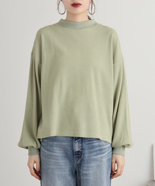 spiritoso(スピリトーゾ)の「spiritoso サーマルシンプルカットソー(Tシャツ/カットソー・レディース・ベージュ/ブラック/モカ/カーキ・M)」の21枚目の写真
