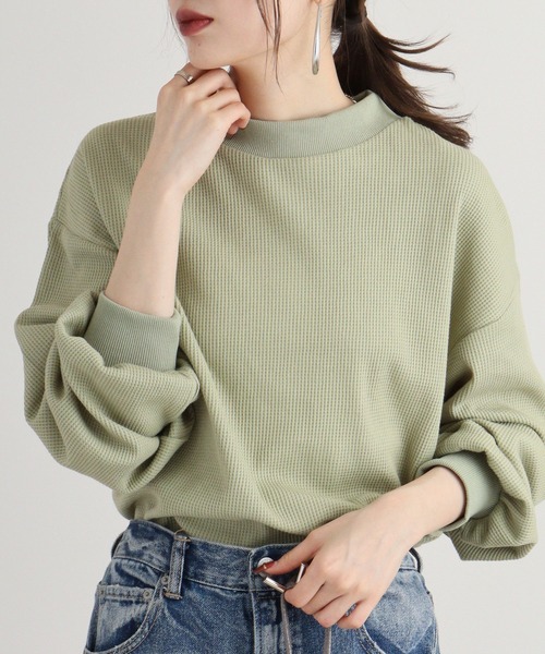 spiritoso(スピリトーゾ)の「spiritoso サーマルシンプルカットソー(Tシャツ/カットソー・レディース・ベージュ/ブラック/モカ/カーキ・M)」の18枚目の写真