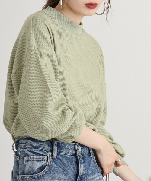 spiritoso(スピリトーゾ)の「spiritoso サーマルシンプルカットソー(Tシャツ/カットソー・レディース・ベージュ/ブラック/モカ/カーキ・M)」の19枚目の写真