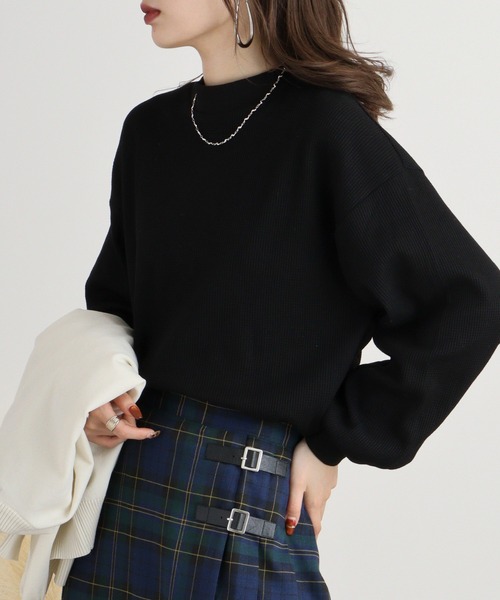 spiritoso(スピリトーゾ)の「spiritoso サーマルシンプルカットソー(Tシャツ/カットソー・レディース・ベージュ/ブラック/モカ/カーキ・M)」の7枚目の写真