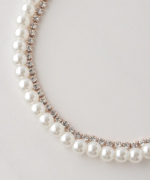 SHOO・LA・RUE（シューラルー）の「【セレモニー】ダイヤレーン・フェイクパール切替ネックレス（ネックレス・レディース・ピンクゴールド/ゴールド/シルバー・00）」の6枚目の写真