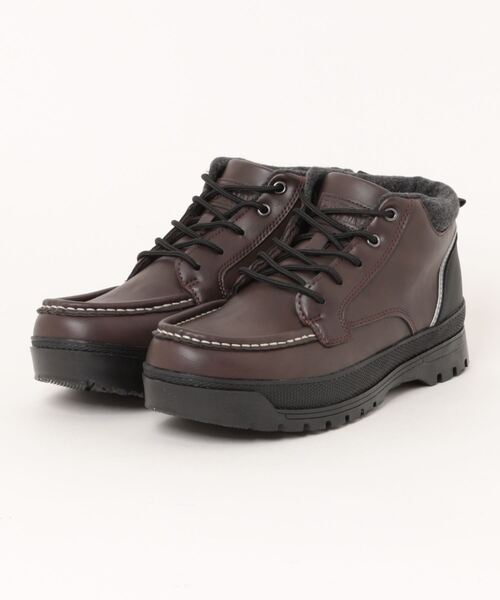 EDWIN エドウィン メンズ Uモカカジュアルブーツ【防水/滑りにくい/幅広3E】レースアップ ウィンターシューズ EDM-9301 ブラック（ブーツ）｜ASBee（アスビー） 5,452円