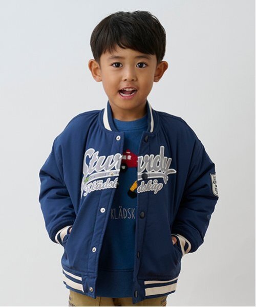 kladskap（クレードスコープ）の「働く車編みモチーフトレーナー（スウェット・キッズ・オートミール/ネイビー・80ｃｍ/90cm/100cm/110cm/120cm）」の3枚目の写真