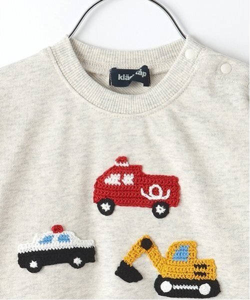 kladskap（クレードスコープ）の「働く車編みモチーフトレーナー（スウェット・キッズ・オートミール/ネイビー・80ｃｍ/90cm/100cm/110cm/120cm）」の6枚目の写真