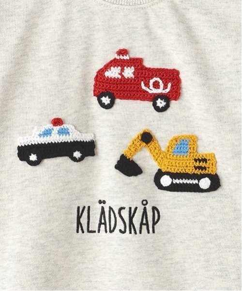 kladskap（クレードスコープ）の「働く車編みモチーフトレーナー（スウェット・キッズ・オートミール/ネイビー・80ｃｍ/90cm/100cm/110cm/120cm）」の7枚目の写真