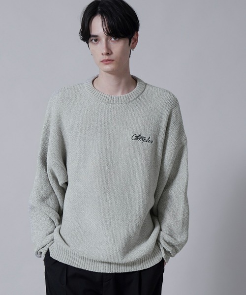 BROWNY（ブラウニー）の「BROWNY/ベロアモールワンポイントプルオーバー（ニット/セーター・メンズ・ブルー系その他/ライトグレー/ブラック・MEDIUM/LARGE）」の9枚目の写真