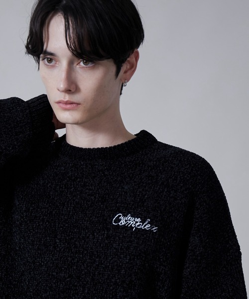 BROWNY（ブラウニー）の「BROWNY/ベロアモールワンポイントプルオーバー（ニット/セーター・メンズ・ブルー系その他/ライトグレー/ブラック・MEDIUM/LARGE）」の6枚目の写真