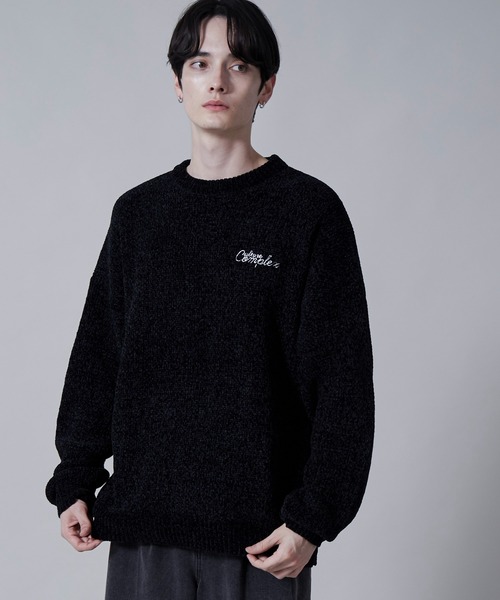 BROWNY（ブラウニー）の「BROWNY/ベロアモールワンポイントプルオーバー（ニット/セーター・メンズ・ブルー系その他/ライトグレー/ブラック・MEDIUM/LARGE）」の7枚目の写真