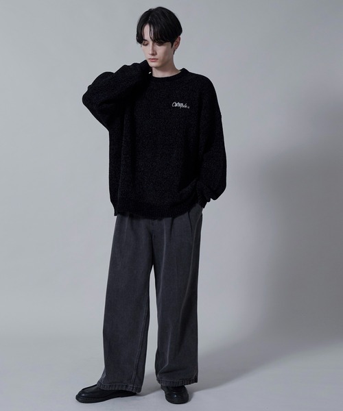 BROWNY（ブラウニー）の「BROWNY/ベロアモールワンポイントプルオーバー（ニット/セーター・メンズ・ブルー系その他/ライトグレー/ブラック・MEDIUM/LARGE）」の8枚目の写真