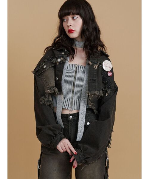 jouetie（ジュエティ）の「4SET缶バッチ（バッジ・レディース・グリーン/アイボリー・FREE）」の3枚目の写真