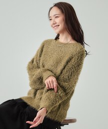 DRESKIP | 【高レビュー/S-LL】思わず触れたくなる 透かし編みフェザーニット(ニット/セーター)